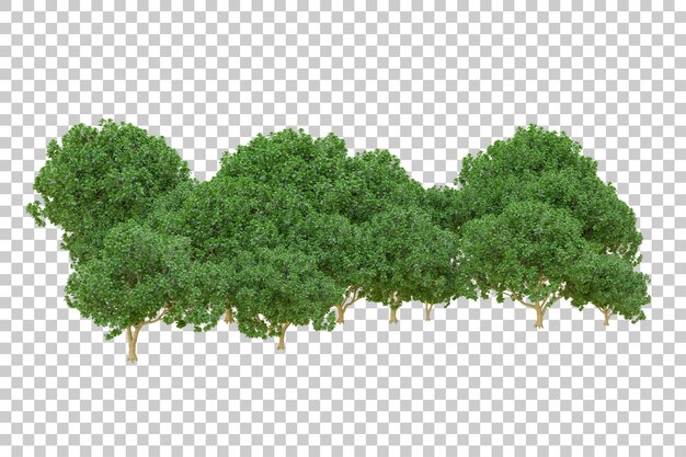 Laubinsel isoliert auf weißem Hintergrund 3D-Darstellung