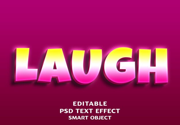 LAUGH 3D-Text-Effekt-Design