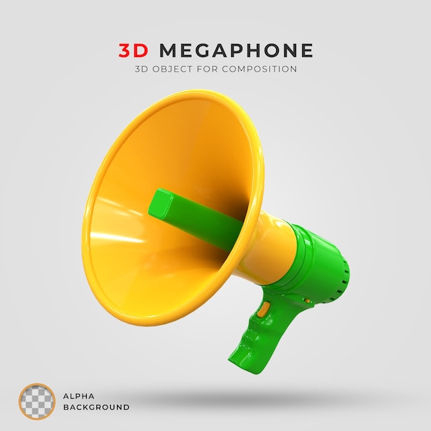 Lautsprecher-Megafon-Szene 3D-Symbol 3D-Rendering