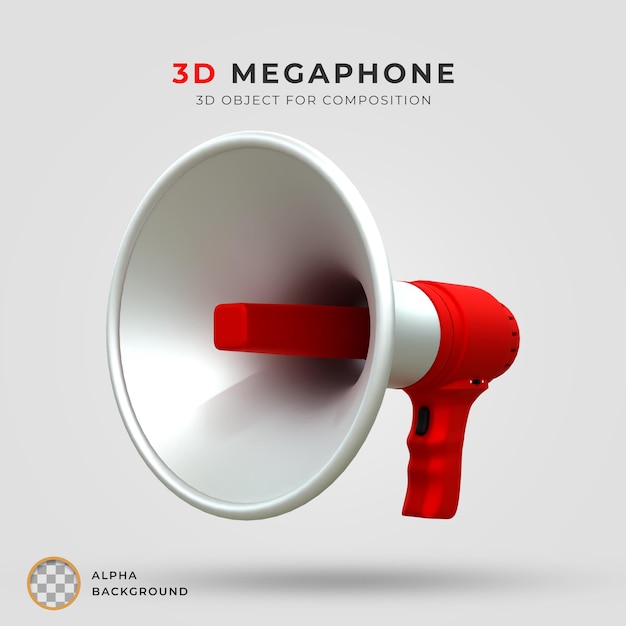 Lautsprecher-Megafon-Szene 3D-Symbol 3D-Rendering
