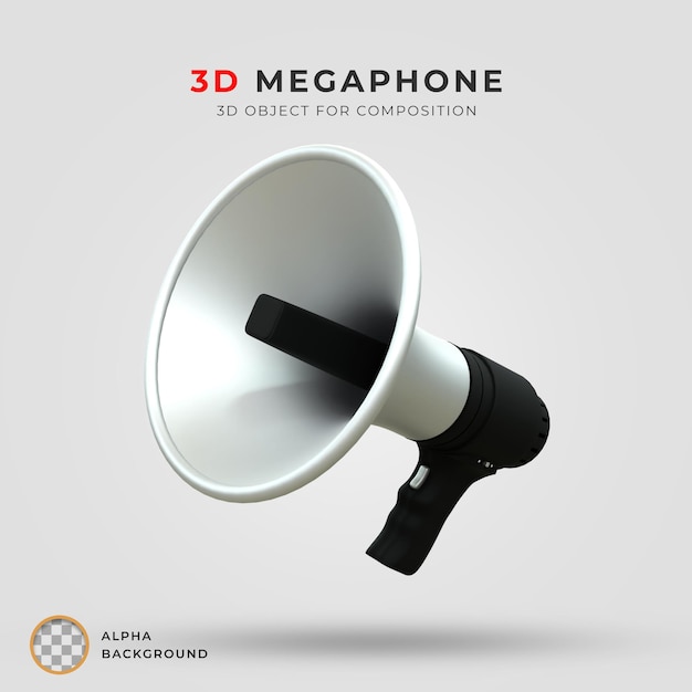 Lautsprecher-Megafon-Szene 3D-Symbol 3D-Rendering