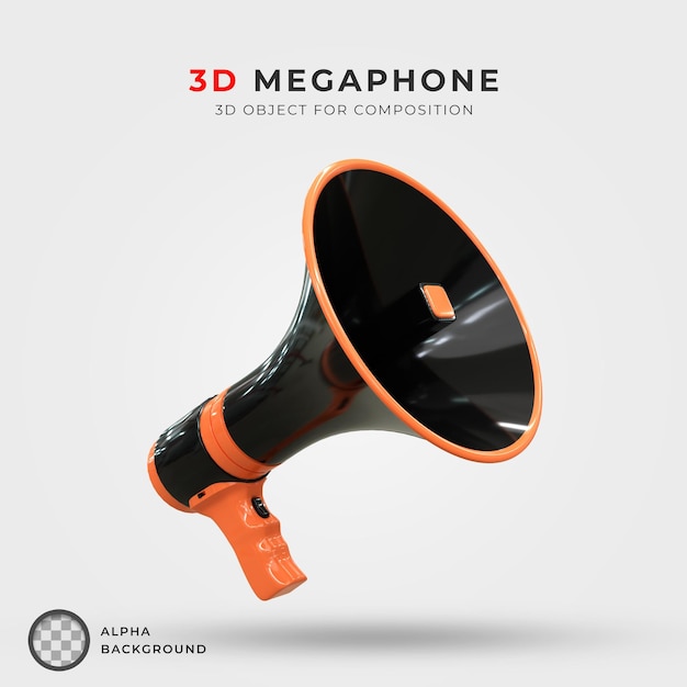 Lautsprecher-Megafon-Szene 3D-Symbol 3D-Rendering