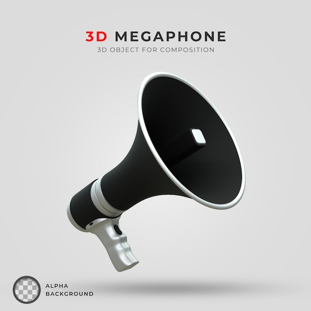 Lautsprecher-Megafon-Szene 3D-Symbol 3D-Rendering