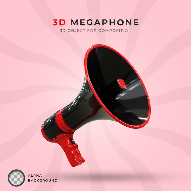 Lautsprecher-Megafon-Szene 3D-Symbol 3D-Rendering