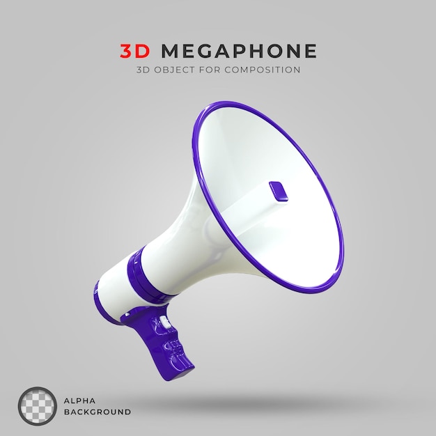 Lautsprecher-Megafon-Szene 3D-Symbol 3D-Rendering