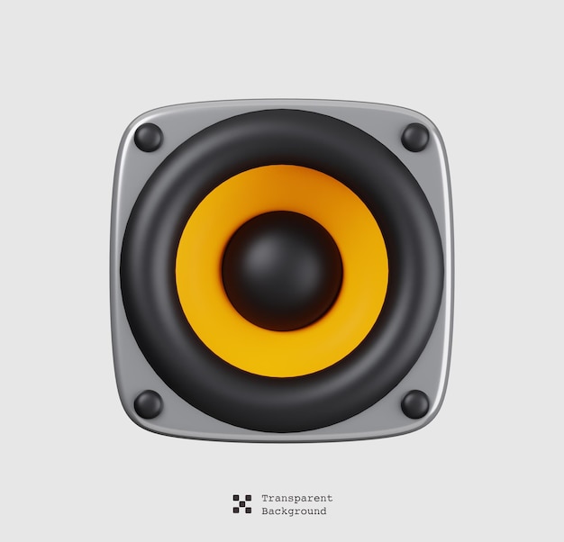 PSD lautsprecher-sound-symbol isoliert allgemeines ui-icon-set-konzept 3d-render-illustration