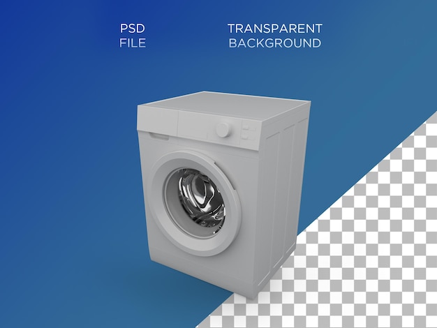 PSD lavadora 3d render blanco