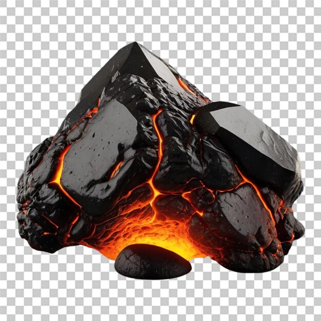 PSD lavas calientes fundidas un conjunto de piedra real fondo transparente