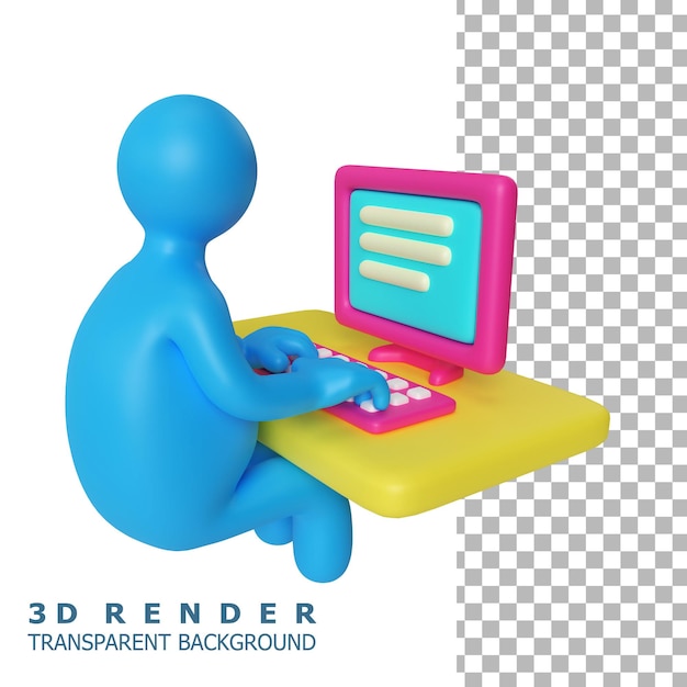 Lavorare all'icona del computer 3D