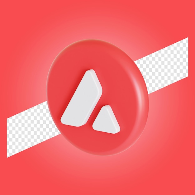 Lawine Kryptowährung Symbol Logo 3D-Darstellung