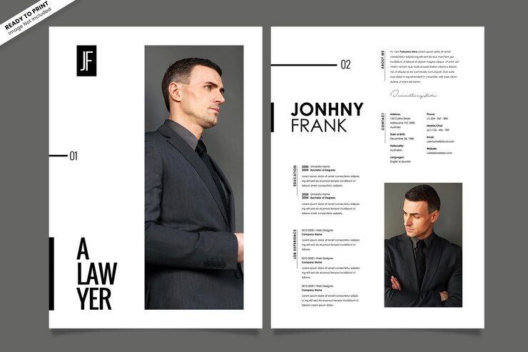 PSD lawyer cover letter and resume template