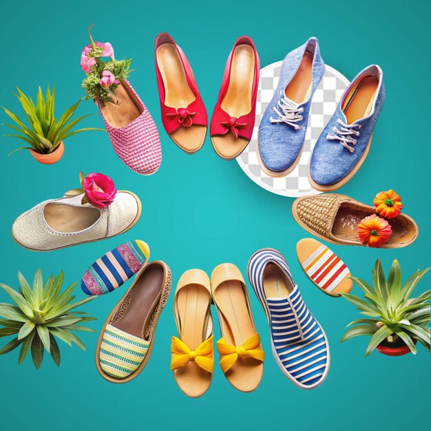 PSD lay plano de concepto de verano con chanclas