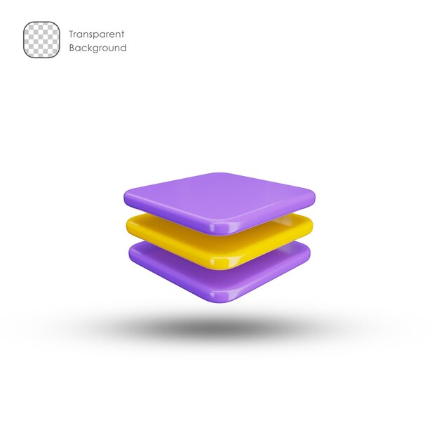 layer 3d icon and symbol in white background. modern and minimalistic design.