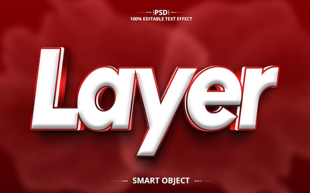 Layer Bestes kreatives PSD-Texteffektdesign mit roter Farbe