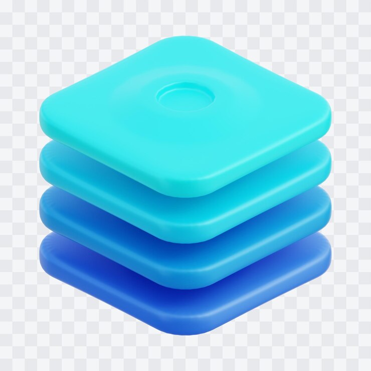 PSD layers 3d illustration