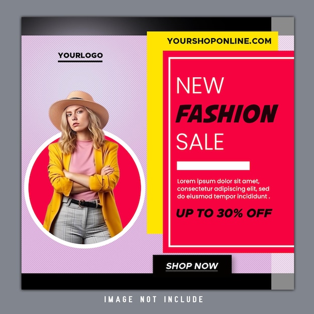 Layout de banner de promoção de moda