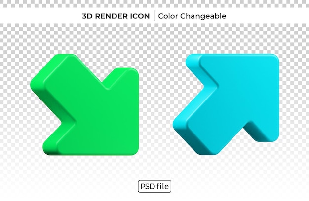 Le frecce impostano l'icona modificabile del colore del rendering 3d