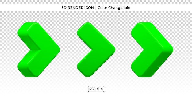 Le frecce impostano l'icona modificabile del colore del rendering 3d