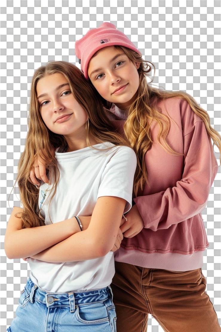 PSD le migliori amiche isolate su uno sfondo trasparente