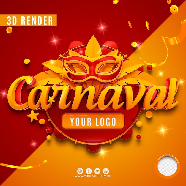 Le offerte di carnevale 3d rendono isolato Psd Premium