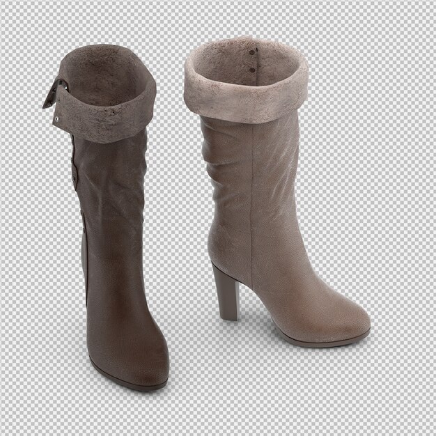 Le scarpe isometriche 3D isolate rendono