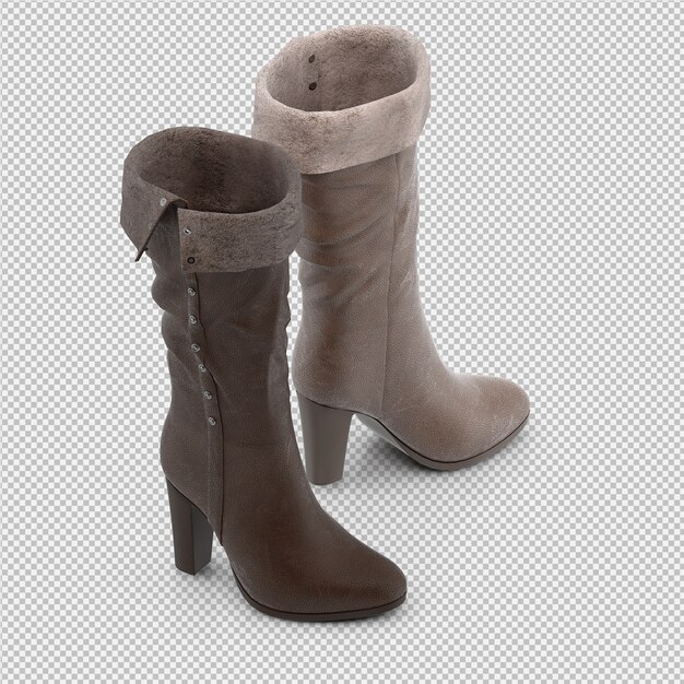 Le scarpe isometriche 3D isolate rendono