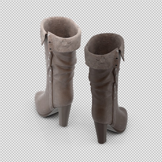 Le scarpe isometriche 3D isolate rendono