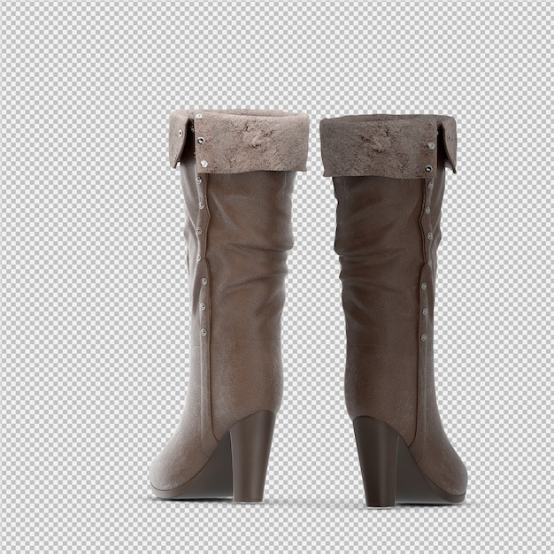Le scarpe isometriche 3D isolate rendono