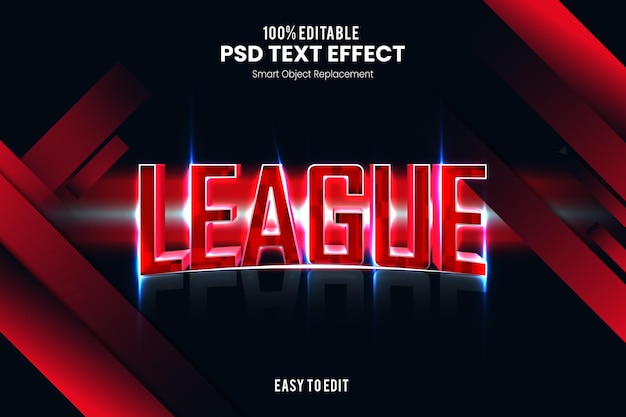 League Modern and Futuristic Fantastico effetto testo Esport rosso