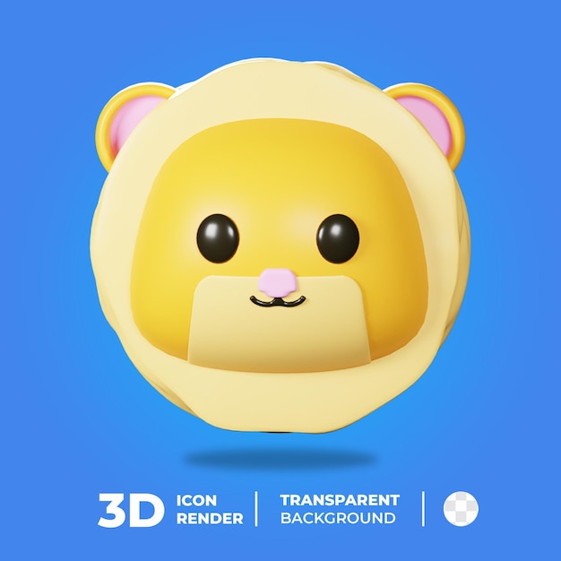 Leão com cara de animal 3d