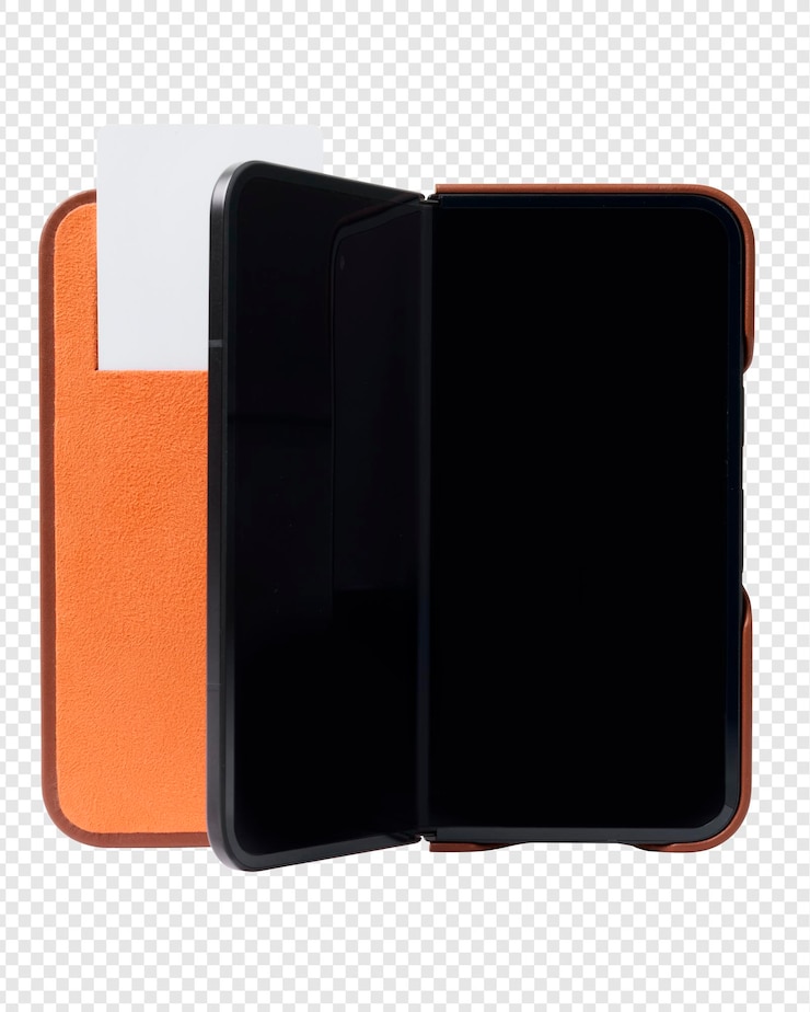 PSD leather flip phone case with card holder