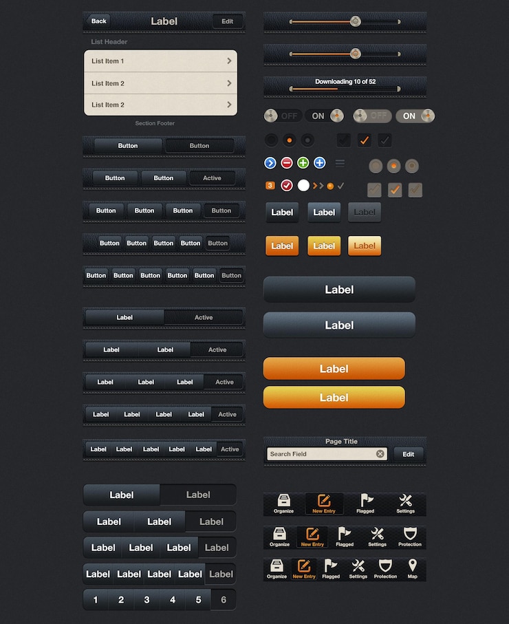 PSD leather_ui