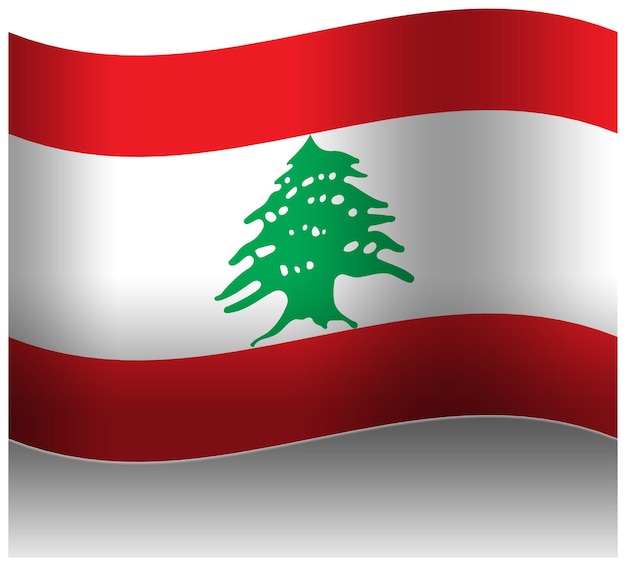 PSD lebanons flagge in 3d wehen