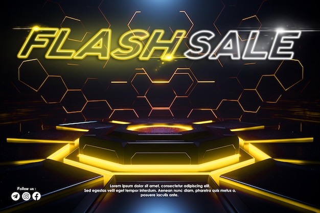 Lebendiger Cyberglow-Futuristischer Hintergrund mit Neonlicht-Podium-Vorlage