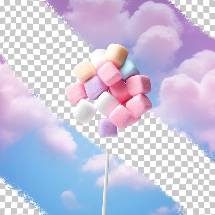 PSD lebendiger marshmallow während einer freudigen feier und lebendige atmosphäre durchsichtiger hintergrund