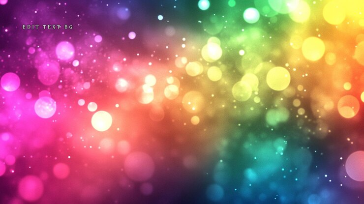 PSD lebendiger regenbogen-bokeh-hintergrund mit farbenfrohen lichtern und funkeln
