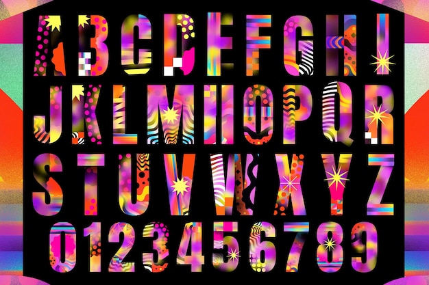 Lebendiges psychedelisches Retro-Typografie-Design