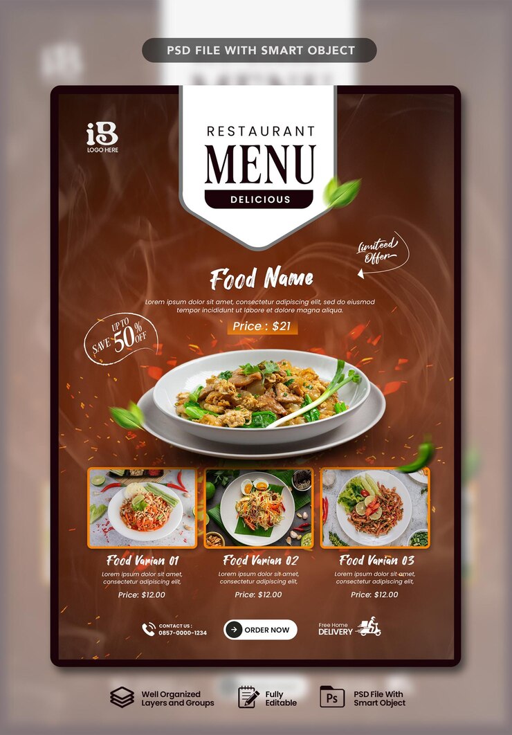 PSD lebensmittel-restaurants-flyer-design