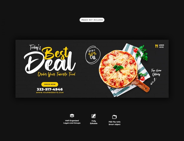 Lebensmittelverkaufsmenu für eine Web-Banner-Vorlage
