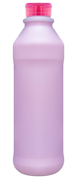 Leche fresca de fresa en una botella