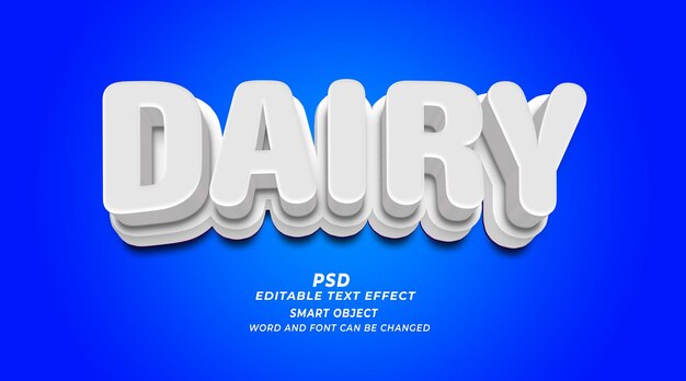 La leche láctea 3d PSD con efectos de texto editables y plantilla de Photoshop