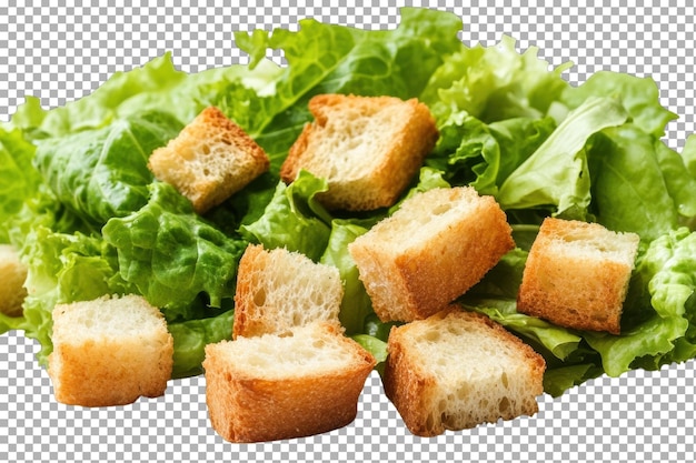 La lechuga romana fresca y los croutons crujientes crean una deliciosa mezcla de ensaladas para el verano