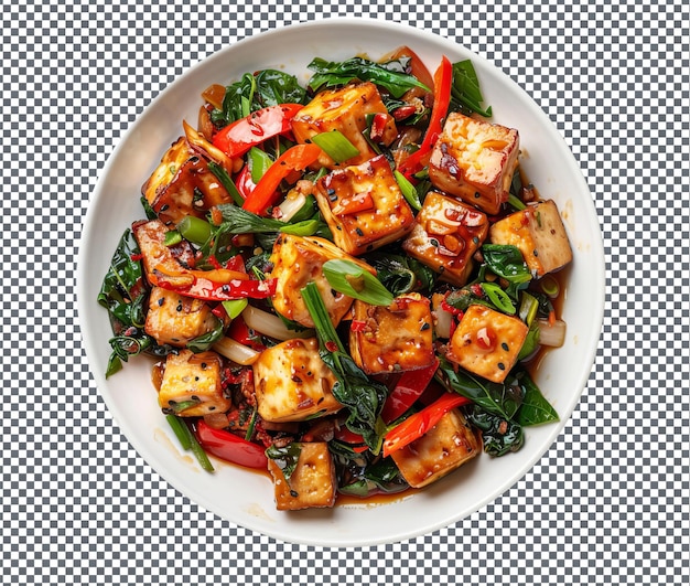lecker Tofu Stir Fry isoliert auf durchsichtigem Hintergrund