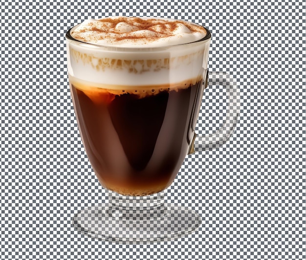 Lecker und frischer irischer kaffee auf durchsichtigem hintergrund