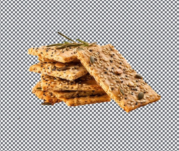 Lecker und köstlich_Multiseed Cracker isoliert auf transparentem Hintergrund