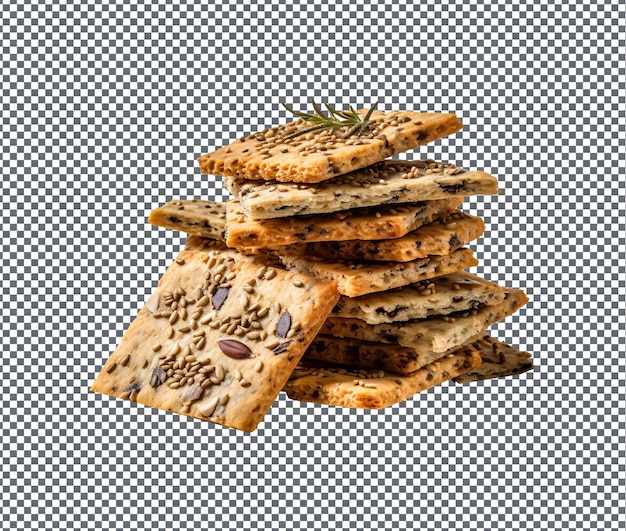 Lecker und köstlich_Multiseed Cracker isoliert auf transparentem Hintergrund