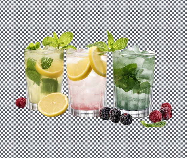 Leckere Kräuter-Cocktails, isoliert auf durchsichtigem Hintergrund