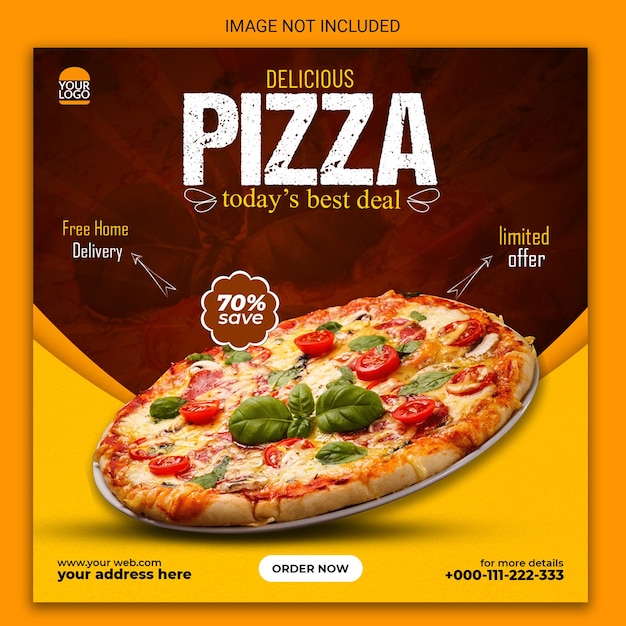Leckere pizza-speisekarte social-media-post-design