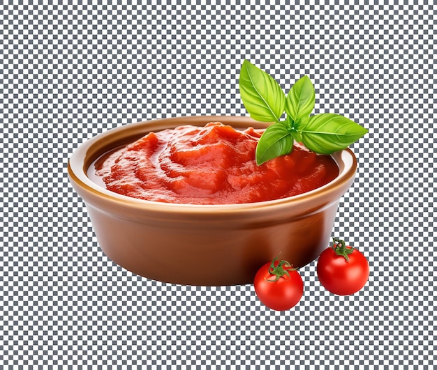 Leckere und köstliche Marinara-Sauce auf durchsichtigem Hintergrund