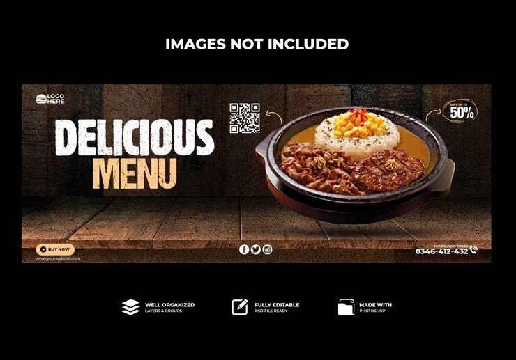 Leckeres Essen Facebook Cover Banner Vorlage